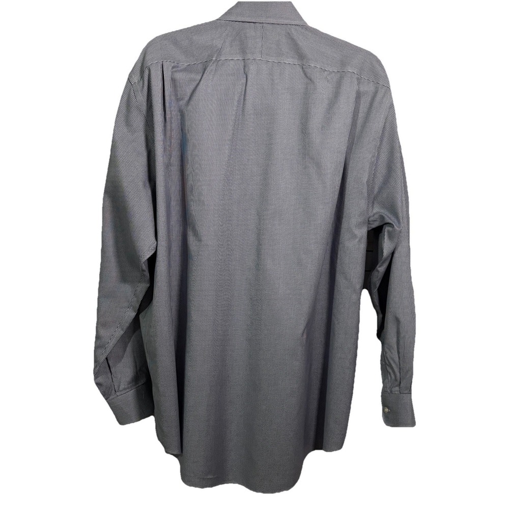 Nordstrom Mens Dress Shirt 17.5 x 33 Smartcare Cotton Blue check Classic Oxford - Picture 8 of 9